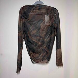 Sheer Mesh Long Sleeve Top